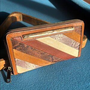 Fossil Striped Leather Wallet